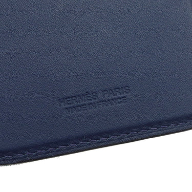 エルメス HERMES MagSafe エマン “アロ！” ブルーネイビー×マルチカラー スイフト フェルト カードケース 茶 iPhone マグネット