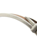 エルメス HERMES ベルト ブラウン×シルバー メタル レザー ブレスレット シルバー金具