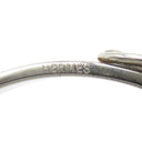 エルメス HERMES ベルト ブラウン×シルバー メタル レザー ブレスレット シルバー金具