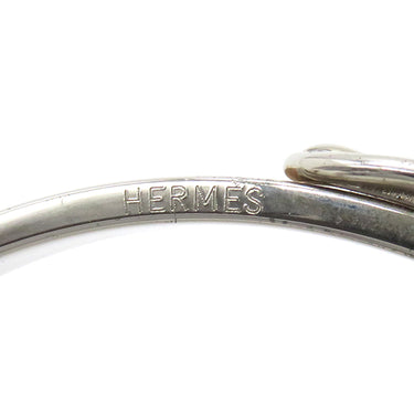 エルメス HERMES ベルト ブラウン×シルバー メタル レザー ブレスレット シルバー金具