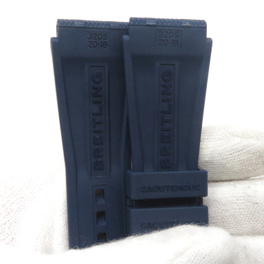 ブライトリング BREITLING スーパークロノマット 38mm用 ラバーバンド ネイビー ラバー 腕時計パーツ 未使用 純正 替え ベルト ストラップ 24mm ネイビー 紺