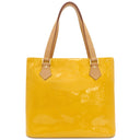 ルイヴィトン LOUIS VUITTON ヒューストン M91121 ジョーヌ モノグラムヴェルニ トートバッグ ゴールド金具 黄 ハンドバッグ