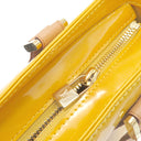 ルイヴィトン LOUIS VUITTON ヒューストン M91121 ジョーヌ モノグラムヴェルニ トートバッグ ゴールド金具 黄 ハンドバッグ