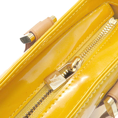 ルイヴィトン LOUIS VUITTON ヒューストン M91121 ジョーヌ モノグラムヴェルニ トートバッグ ゴールド金具 黄 ハンドバッグ