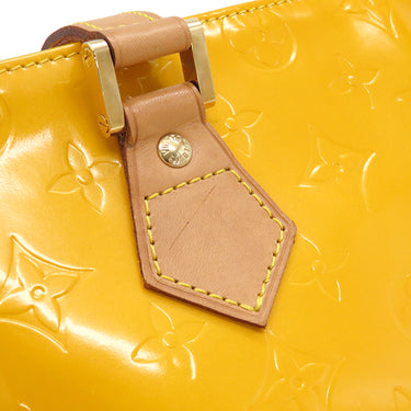 ルイヴィトン LOUIS VUITTON ヒューストン M91121 ジョーヌ モノグラムヴェルニ トートバッグ ゴールド金具 黄 ハンドバッグ