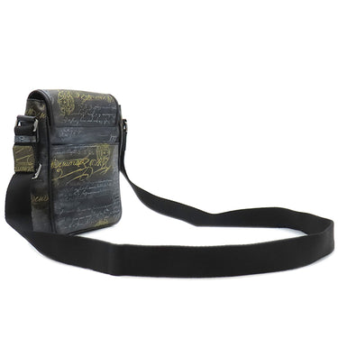 ベルルッティ BERLUTI JOUR J  ブラック ヴェネチアンレザー ショルダーバッグ シルバー金具 ジュール J スクリット カリグラフィ 黒