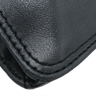 シャネル CHANEL ロゴ サコッシュ ブラック レザー ショルダーバッグ 黒