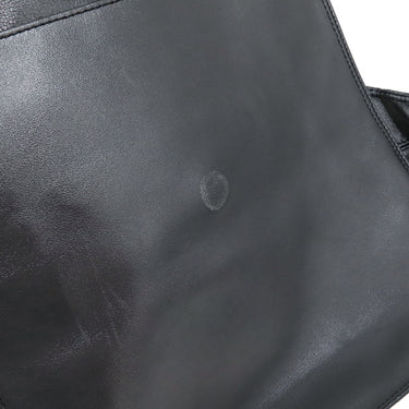 シャネル CHANEL ロゴ サコッシュ ブラック レザー ショルダーバッグ 黒