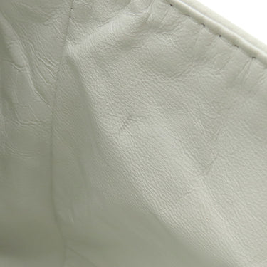 シャネル CHANEL ハーフムーン ホワイト キャビアスキン ショルダーバッグ シルバー金具 白 チェーンショルダーバッグ ココマーク