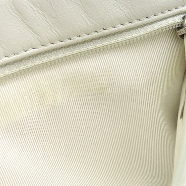 シャネル CHANEL ハーフムーン ホワイト キャビアスキン ショルダーバッグ シルバー金具 白 チェーンショルダーバッグ ココマーク