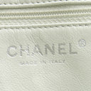 シャネル CHANEL ハーフムーン ホワイト キャビアスキン ショルダーバッグ シルバー金具 白 チェーンショルダーバッグ ココマーク