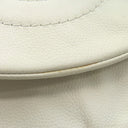 シャネル CHANEL ハーフムーン ホワイト キャビアスキン ショルダーバッグ シルバー金具 白 チェーンショルダーバッグ ココマーク