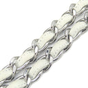 シャネル CHANEL ハーフムーン ホワイト キャビアスキン ショルダーバッグ シルバー金具 白 チェーンショルダーバッグ ココマーク