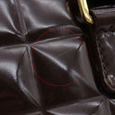 シャネル CHANEL チョコバー ブラウン パテントレザー レザー ボストンバッグ ゴールド金具 茶 ボストンバッグ ココマーク