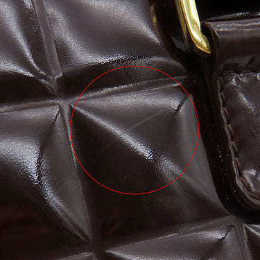 シャネル CHANEL チョコバー ブラウン パテントレザー レザー ボストンバッグ ゴールド金具 茶 ボストンバッグ ココマーク