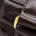 シャネル CHANEL チョコバー ブラウン パテントレザー レザー ボストンバッグ ゴールド金具 茶 ボストンバッグ ココマーク