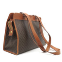 セリーヌ CELINE マカダム トート ブラウン PVC レザー トートバッグ ゴールド金具 茶 肩掛け