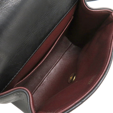 シャネル CHANEL Vステッチ ココマーク ブラック レザー ショルダーバッグ ゴールド金具 黒 肩掛け シェブロン