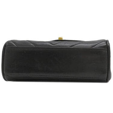 シャネル CHANEL Vステッチ ココマーク ブラック レザー ショルダーバッグ ゴールド金具 黒 肩掛け シェブロン