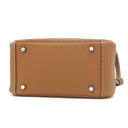 エルメス HERMES リンディ 2 ミニ 20 ゴールド トリヨンクレマンス ショルダーバッグ シルバー金具 新品 未使用 茶