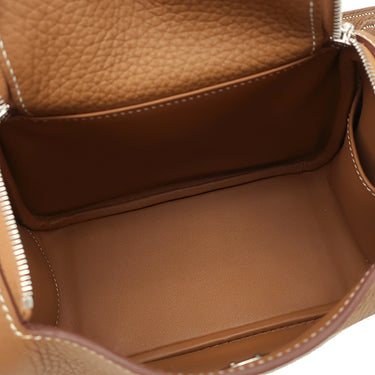 エルメス HERMES リンディ 2 ミニ 20 ゴールド トリヨンクレマンス ショルダーバッグ シルバー金具 新品 未使用 茶