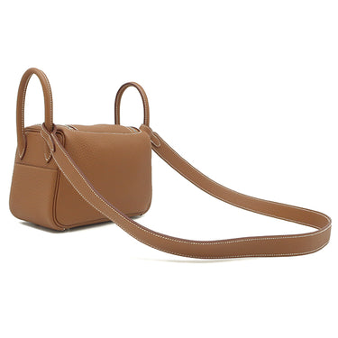 エルメス HERMES リンディ 2 ミニ 20 ゴールド トリヨンクレマンス ショルダーバッグ シルバー金具 新品 未使用 茶 新刻印