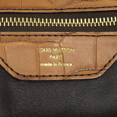 ルイヴィトン LOUIS VUITTON ネオL モノグラム モノグラムキャンバス クロコダイル ハンドバッグ ゴールド金具 茶 ボストン