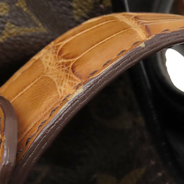 ルイヴィトン LOUIS VUITTON ネオL モノグラム モノグラムキャンバス クロコダイル ハンドバッグ ゴールド金具 茶 ボストン