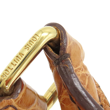ルイヴィトン LOUIS VUITTON ネオL モノグラム モノグラムキャンバス クロコダイル ハンドバッグ ゴールド金具 茶 ボストン
