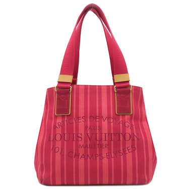 ルイヴィトン LOUIS VUITTON カバPM M94146 ルージュグルナディーヌ デニムキャンバス トートバッグ ゴールド金具 プランソレイユ