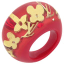 ルイヴィトン LOUIS VUITTON バーグ アンクルージョン レッド プラスチック 樹脂系 リング 指輪 赤 モノグラム 10号