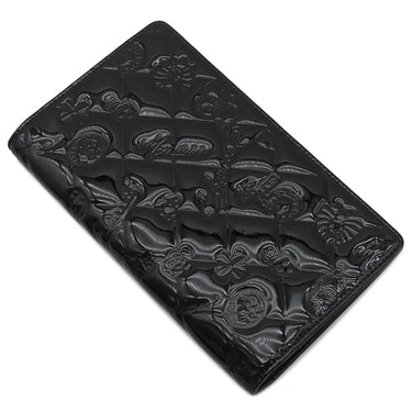 シャネル CHANEL アイコン A37151 ブラック エナメル 長財布 ブラック金具 黒 二つ折り ココマーク パテント