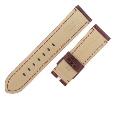 パネライ PANERAI ルミノール用 ボルドー クロコダイル 腕時計パーツ 未使用 純正 替え ベルト ストラップ 尾錠用 24ｍｍ シャイニー ワインレッド ボルドー