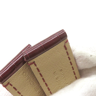 パネライ PANERAI ルミノール用 ボルドー クロコダイル 腕時計パーツ 未使用 純正 替え ベルト ストラップ 尾錠用 24ｍｍ シャイニー ワインレッド ボルドー