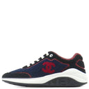 シャネル CHANEL ココマーク パイル G36256 ネイビー×ブラック×レッド パイル レザー ＃36 スニーカー 黒 紺 赤