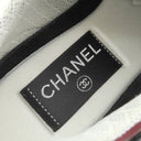 シャネル CHANEL ココマーク パイル G36256 ネイビー×ブラック×レッド パイル レザー ＃36 スニーカー 黒 紺 赤