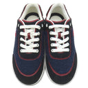 シャネル CHANEL ココマーク パイル G36256 ネイビー×ブラック×レッド パイル レザー ＃36 スニーカー 黒 紺 赤