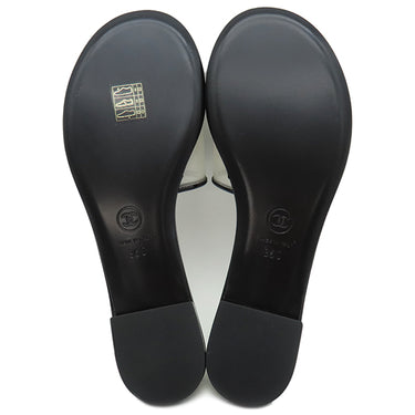 シャネル CHANEL ココマーク メッシュ G37156 ベージュ×ブラック レザー メッシュ ＃36 サンダル ミュール