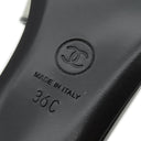 シャネル CHANEL ココマーク メッシュ G37156 ベージュ×ブラック レザー メッシュ ＃36 サンダル ミュール