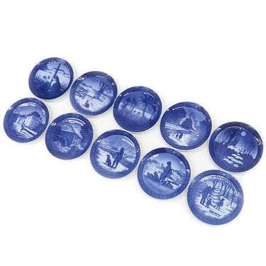 ロイヤルコペンハーゲン ROYAL COPENHAGEN イヤープレート 1970年代 10枚セット ブルー×ホワイト 陶磁器 食器 ヴィンテージ 北欧 飾り皿 絵皿 1970~1979