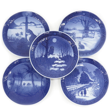 ロイヤルコペンハーゲン ROYAL COPENHAGEN イヤープレート 1970年代 10枚セット ブルー×ホワイト 陶磁器 食器 ヴィンテージ 北欧 飾り皿 絵皿 1970~1979