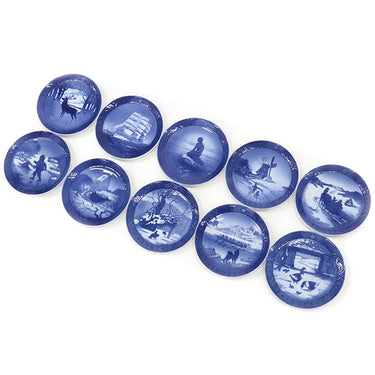 ロイヤルコペンハーゲン ROYAL COPENHAGEN イヤープレート 1960年代 10枚セット ブルー×ホワイト 陶磁器 食器 ヴィンテージ 北欧 飾り皿 絵皿 1960~1969