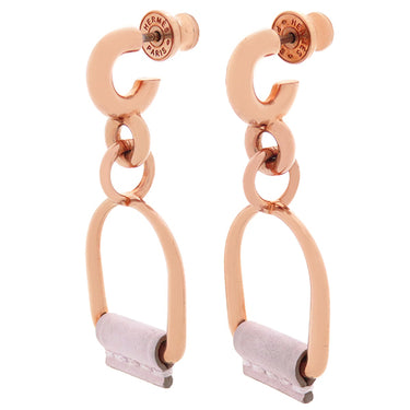 エルメス HERMES エリタージュ エケストル エトリエPM モーヴペール GP ヴォースイフト ピアス ピンクゴールド金具 スイング ドロップピアス