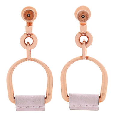 エルメス HERMES エリタージュ エケストル エトリエPM モーヴペール GP ヴォースイフト ピアス ピンクゴールド金具 スイング ドロップピアス