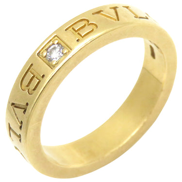 ブルガリ BVLGARI ブルガリブルガリ ダブルロゴ イエローゴールド K18YG ダイヤモンド リング 指輪 750AU 1Pダイヤ 11.5号