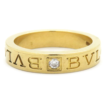 ブルガリ BVLGARI ブルガリブルガリ ダブルロゴ イエローゴールド K18YG ダイヤモンド リング 指輪 750AU 1Pダイヤ 11.5号