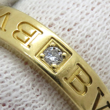 ブルガリ BVLGARI ブルガリブルガリ ダブルロゴ イエローゴールド K18YG ダイヤモンド リング 指輪 750AU 1Pダイヤ 11.5号