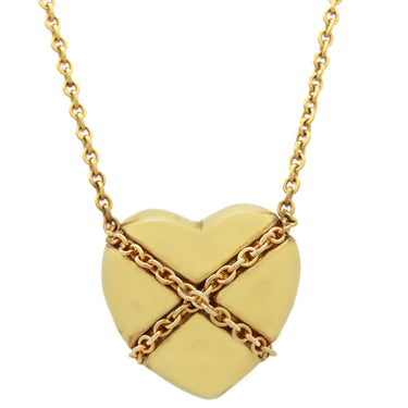 ティファニー Tiffany & Co チェーンクロス ハート イエローゴールド K18YG ネックレス AU750