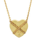 ティファニー Tiffany & Co チェーンクロス ハート イエローゴールド K18YG ネックレス AU750
