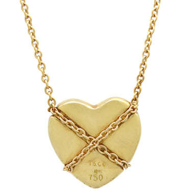 ティファニー Tiffany & Co チェーンクロス ハート イエローゴールド K18YG ネックレス AU750